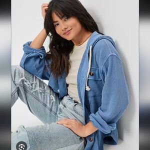 American Eagle Oversized Waffle Shirt